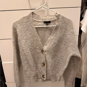 J. Crew Heather Gray Cardigan with Button Detail